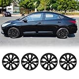 I1MOTOR Hubcaps 15 Inch Wheel Covers for 2008-2012 Honda Accord Sedan & 2018-2023 KIA Rio Sedan & 2018-2023 KIA RIO5, R15 Wheel Rims Covers Hub Caps Bolt-on Car, PP Material, Set of 4, Black Lacquer