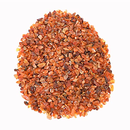 Image of Amazing Gemstone Carnelian Crystal Chips Aquarium Gravel Rocks - Carnelian Chips Bulk Fish Tank Gravel, Small Tumbled Stone Chips, Tiny Crystals for Decoration (Natural AAA Grade) (1000+ Carat Chips)
