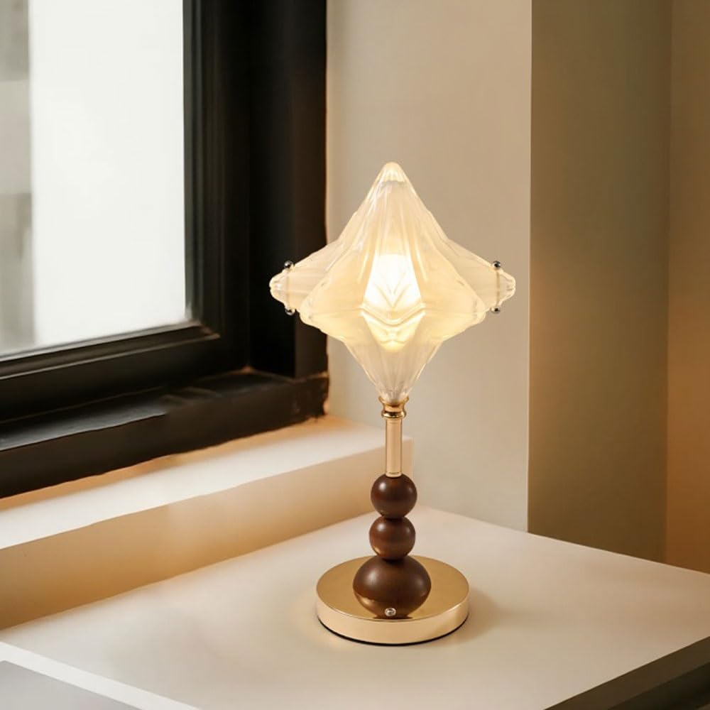 Lampka biurkowa Lampa stołowa w kształcie gwiazdy do salonu, szklana, atmosfera, stolik nocny, sypialnia główna Lampka nocna