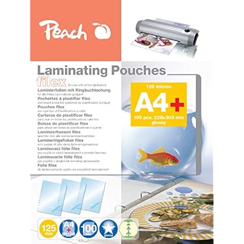 Peach Laminating Pouches A4 125 Micron Cover