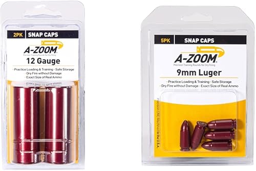 A-ZOOM Kit de entrenamiento Luger Snap-Cap calibre 12 y 0.354 in