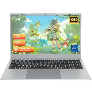 Laptop Full HD de 15.6 pulgadas con 16 GB de RAM 256 GB SSD, computadora portátil, procesador de doble núcleo 6500Y hasta 3.4 GHz, WiFi5, USB-C, portátiles portátiles para negocios y