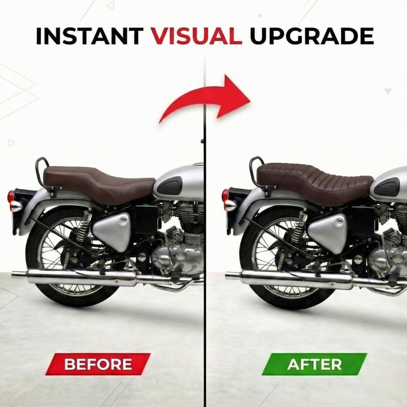 Image of Neodrift Premium Bike Seat Cover for Enfield Hunter 350 /650 (Full Coffee)