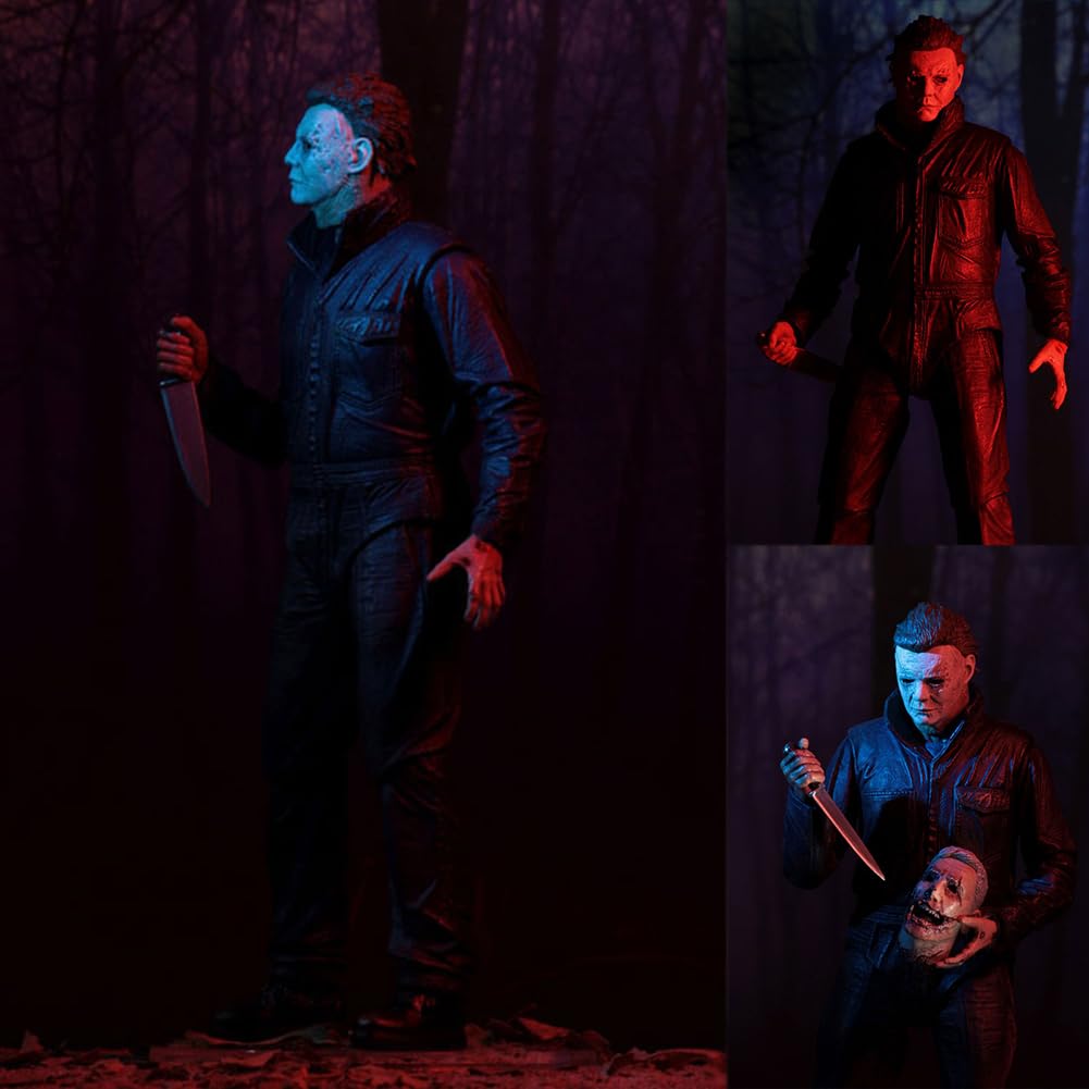 Michael Myers - Figura de acción de anime, 18 cm, articulaciones móviles (con accesorios), modelo de postura de pie, estatua de PVC, coleccionable, decoración del hogar, regalos