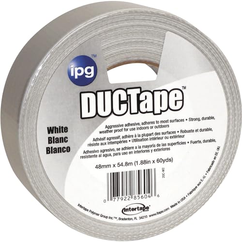 Image of IPG JobSite DUCTape, Colored Duct Tape, 1.88 inch x 60 yd, White (Single Roll)