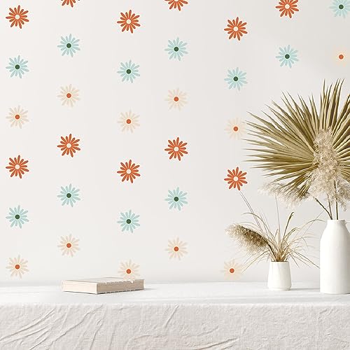 Image of Colorful Daisy Flower Wall Sticker Decals Floral Nursery Wall Stickers for Kids Play Room Home D�cor Nursery Classroom Bedroom Boho Wall D�cor