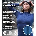 Merino Wool Base Layer Women - 100% Merino Half Zip Sweater Women Lite, Midweight, Heavyweight Thermal Shirts and Socks - Image 4