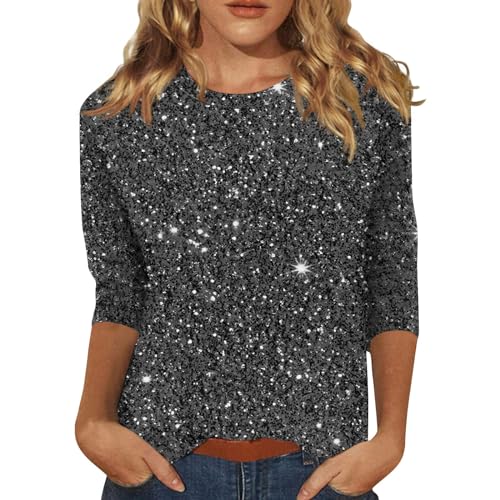 Party Oberteil Damen Glitzer Silvester Outfit Damen Elegant Glitzer Shirt Mädchen Shirt Glitzer Pailletten Oberteil Für Damen Party Oberteil Damen...