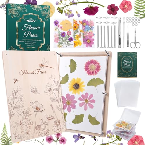 Aboofx Extra Large Flower Press Kit for Adults, 17' x 11.8' 5 Layers Wooden Flower Pressing Kit for Pressed Flowers & Plant for DIY Art,Wedding Bouquet Preservation for Frame Bookmark Resin Art Gift