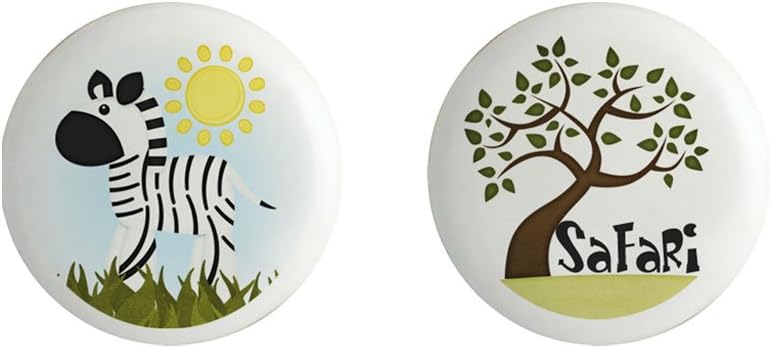 Zebra Jungle Safari Tree Ceramic Cabinet Knobs or Drawer Pulls Set of 2