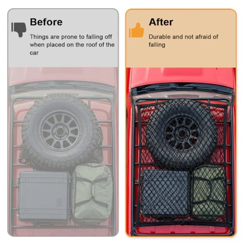 Image of STHIRA Elastic Bungee Cargo Net Car Trunk Shipping Net Mesh Double Layer Stretchy Tie-Down Net with Hooks, Expandable Cargo Mesh with Mounting Accessories, 80x60cm-180-120cm