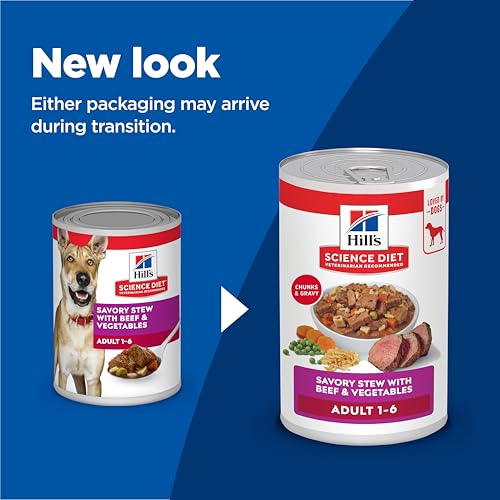 Hill's Science Diet Adult 1-6, Premium Nutrition, Wet Dog Food, Beef & Vegetables Stew, 12.8 oz Can, Case of 12 image 7
