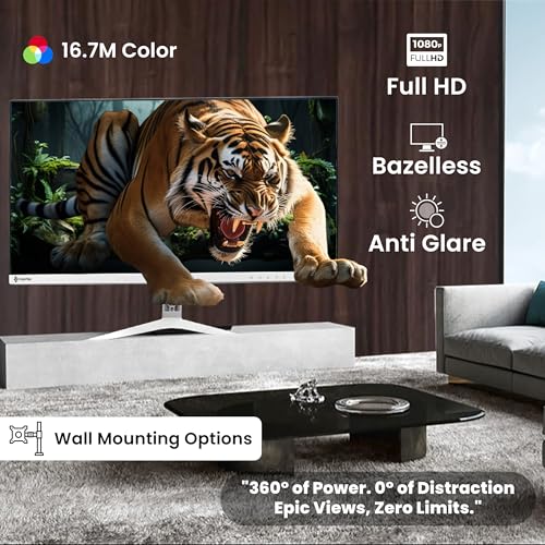 Image of EVM Full HD IPS Monitor - 100Hz, Frameless Design, FreeSync, Flicker-Free, Wall Mount Support-3-year-warranty (Monitor P) (21.5 inch Curved Screen)