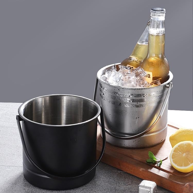 Secchiello per il ghiaccio in acciaio inox spesso, secchiello per il ghiaccio, secchiello per snack con pollo fritto, secchiello per il ghiaccio creativo, secchiello per vino rosso, secchiello per bev