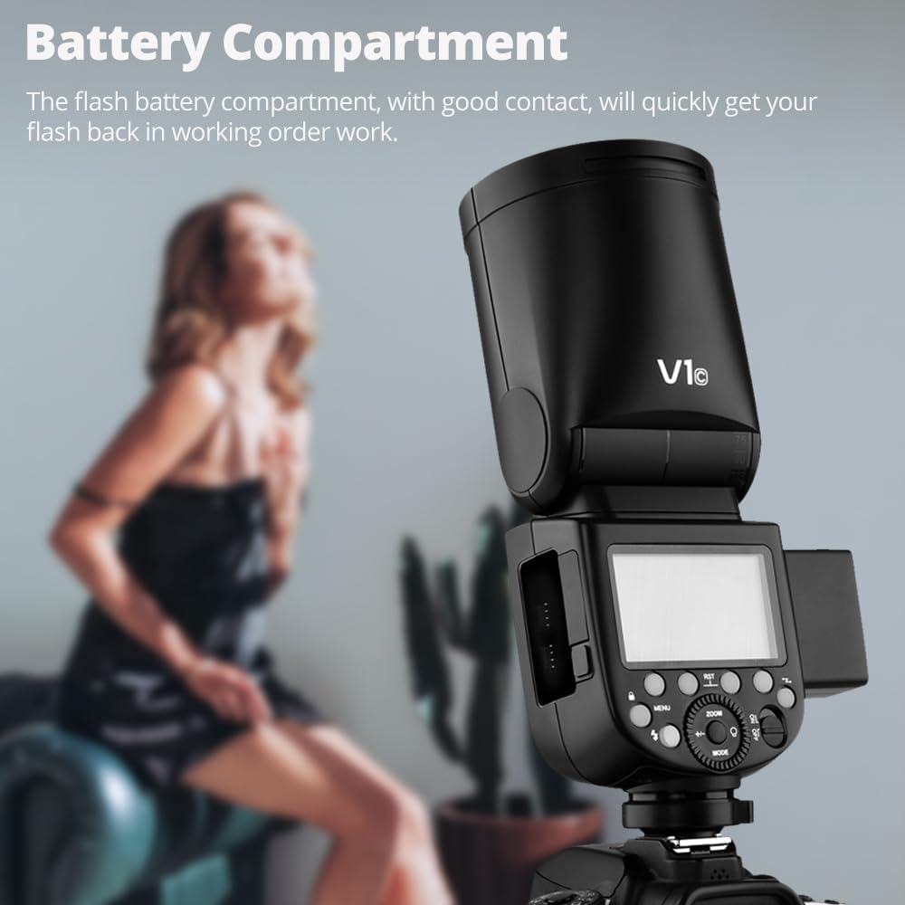 Godox Batería VB26 VB26B 7,2 V 2980MAh para Godox V1 C/N/S/F/O/P Flash Redondo y Godox V860iii S/N/C/F/O/P Flash V850III AD100Pro Speedlight