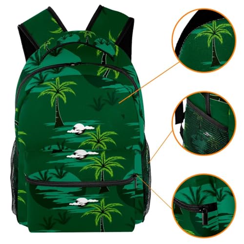 Sac à dos école palmier vert résistant pour protéger les cahiers - 3