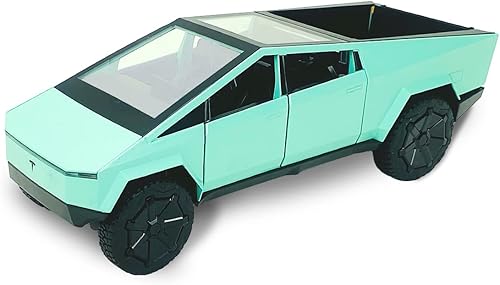 Haosigun Camiones de juguete para niños, camioneta a escala 124, modelo Cybertruck de aleación de zinc fundido a presión de metal con sonido y luz