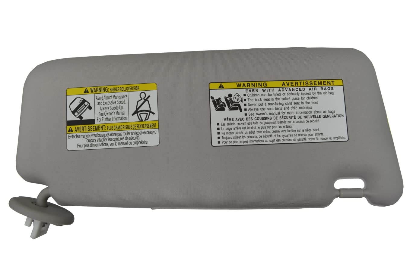 PT Auto Warehouse SNV-TO9185G-LH - Parasole, Grigio, con Luce Vanity, Lato Guidatore
