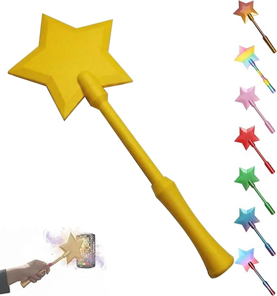 Star Magic Wands Contactless Payment Card Holder | 3D Printed Wand TapTo Pay, Fun Functional Present For Kids, Adults (Yellow)