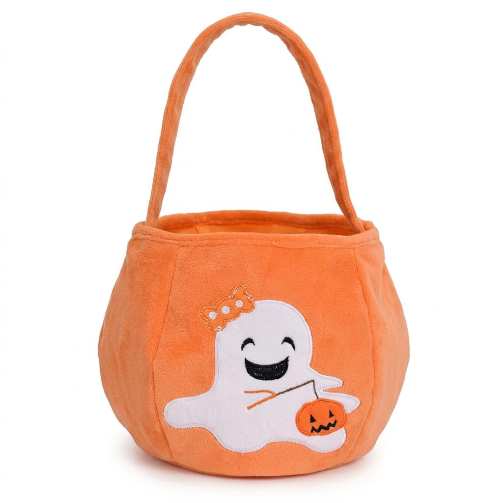 Orange Pumpkin Bucket, 1 Pcs Trick or Treat Bucket for Halloween party