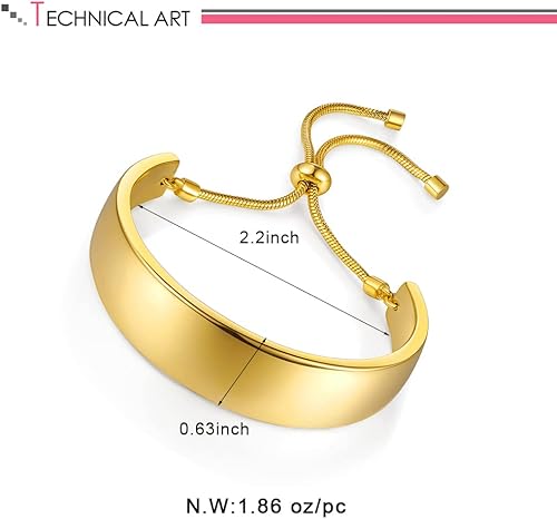 Miniatura 6 de LILIE&WHITE Pulsera de oro para mujer, estilo bohemio, pulsera de plata, pulsera de regreso a clases, pulsera abierta, joyería