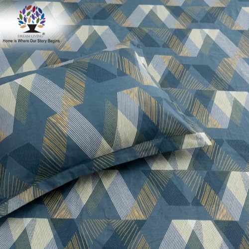 Image of Dream Living Premium Soft Double Bedsheet with 2 Pillow Covers | 130 GSM | 220x250 Cm | Blue