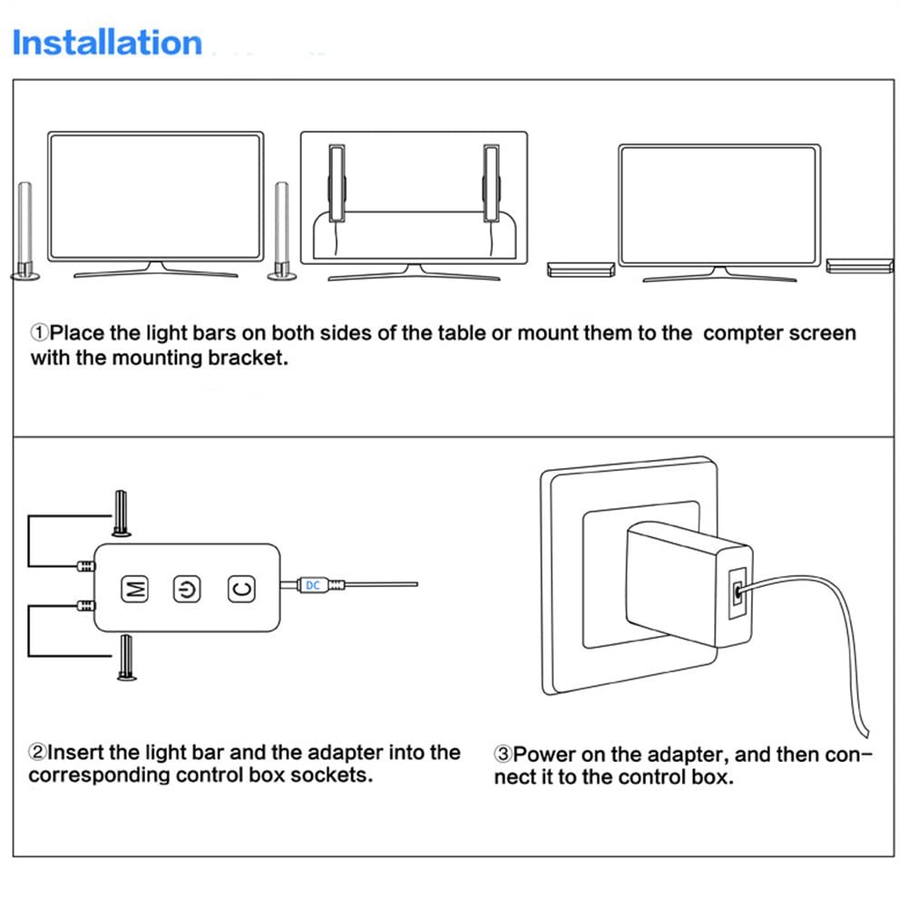 Lampada da tavolo RGB da 2 pezzi, lampada da gioco sincronizzata con la musica, lampada da scrivania del soggiorno dimmerabile, barra luminosa LED Smart con dimmerabile e telecomando