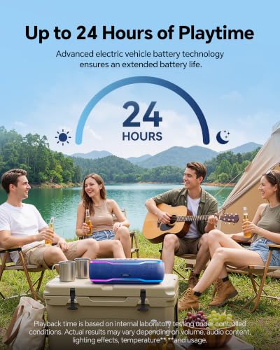 Image of Bluetooth Speaker, IPX7 Waterproof, 50W Peak, 24H Playtime, Midnight Blue