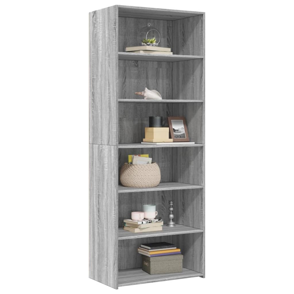 Mobiletto alto grigio Sonoma, 70 x 41 x 185 cm | Armadio moderno per soggiorno e corridoio con molto spazio, linee semplici e una superficie facile da pulire.