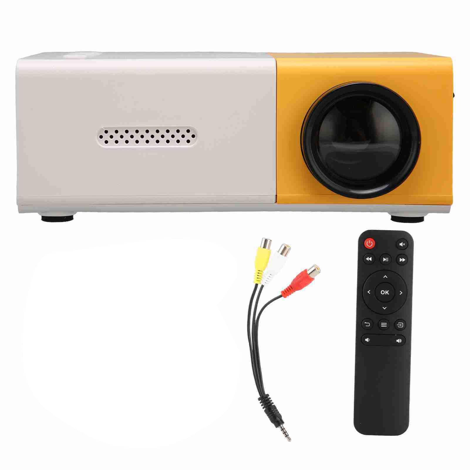 YG300 Mini Projecteur Portable, Support de Projecteur 4:3 HD 1080P pour Petit Film USB, HD, AV, Entrée de Carte Mémoire, écran 60 Pouces, pour Enfants pour Le Cinéma à la
