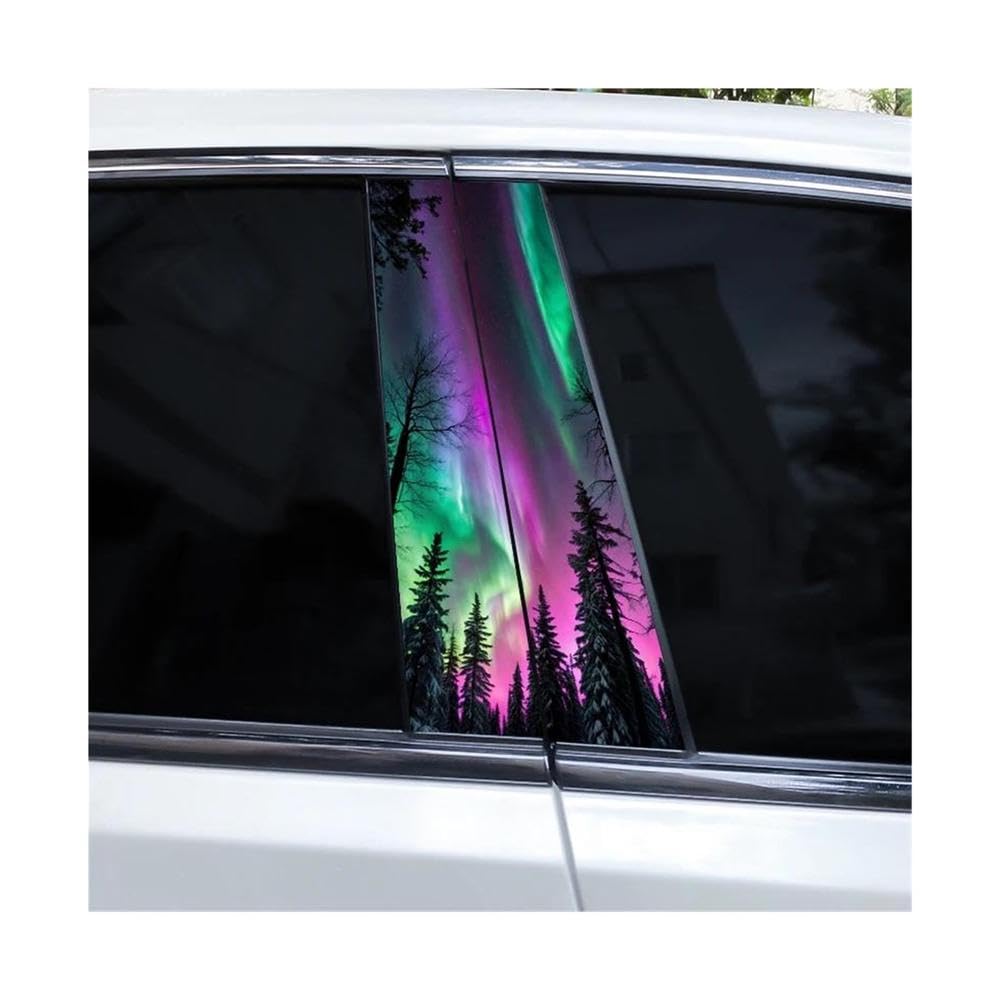 Body Parts 2PCS Car Center Pillar Sticker Snow Mountain Car B-Pillar Sticker DIY(B)