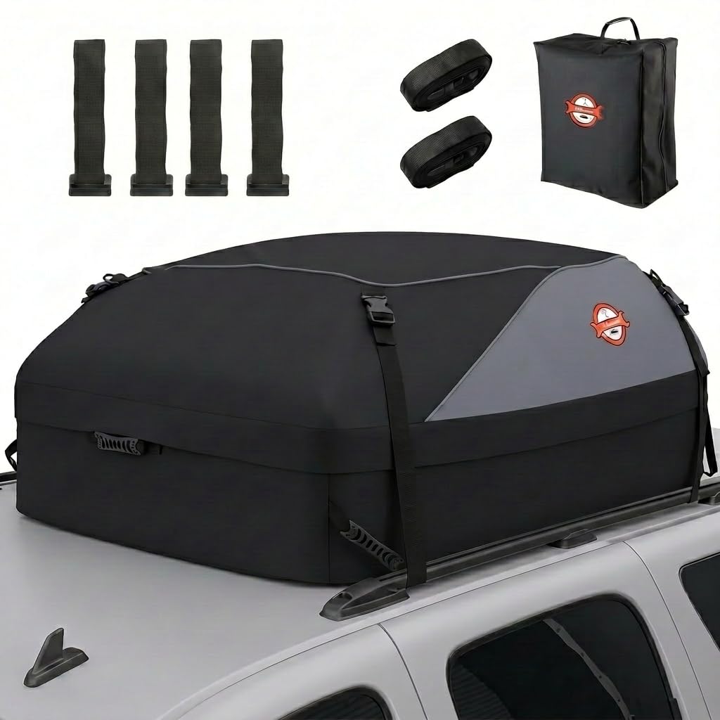 Borsa da tetto per auto, 430 l, impermeabile, resistente box da tetto per auto con barre o senza portapacchi, con cinghie rinforzate, ganci per porta e borsa per riporre oggetti