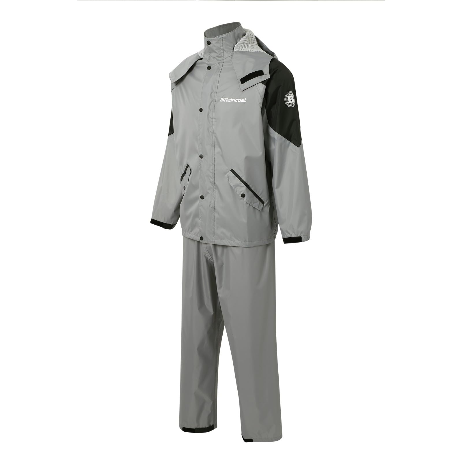 Generisch Tuta impermeabile da uomo, impermeabile, traspirante, giacca e pantaloni antipioggia, 2 pezzi, con catarifrangente, leggera, sottile, per ciclismo, moto, tempo libero, outdoor, golf