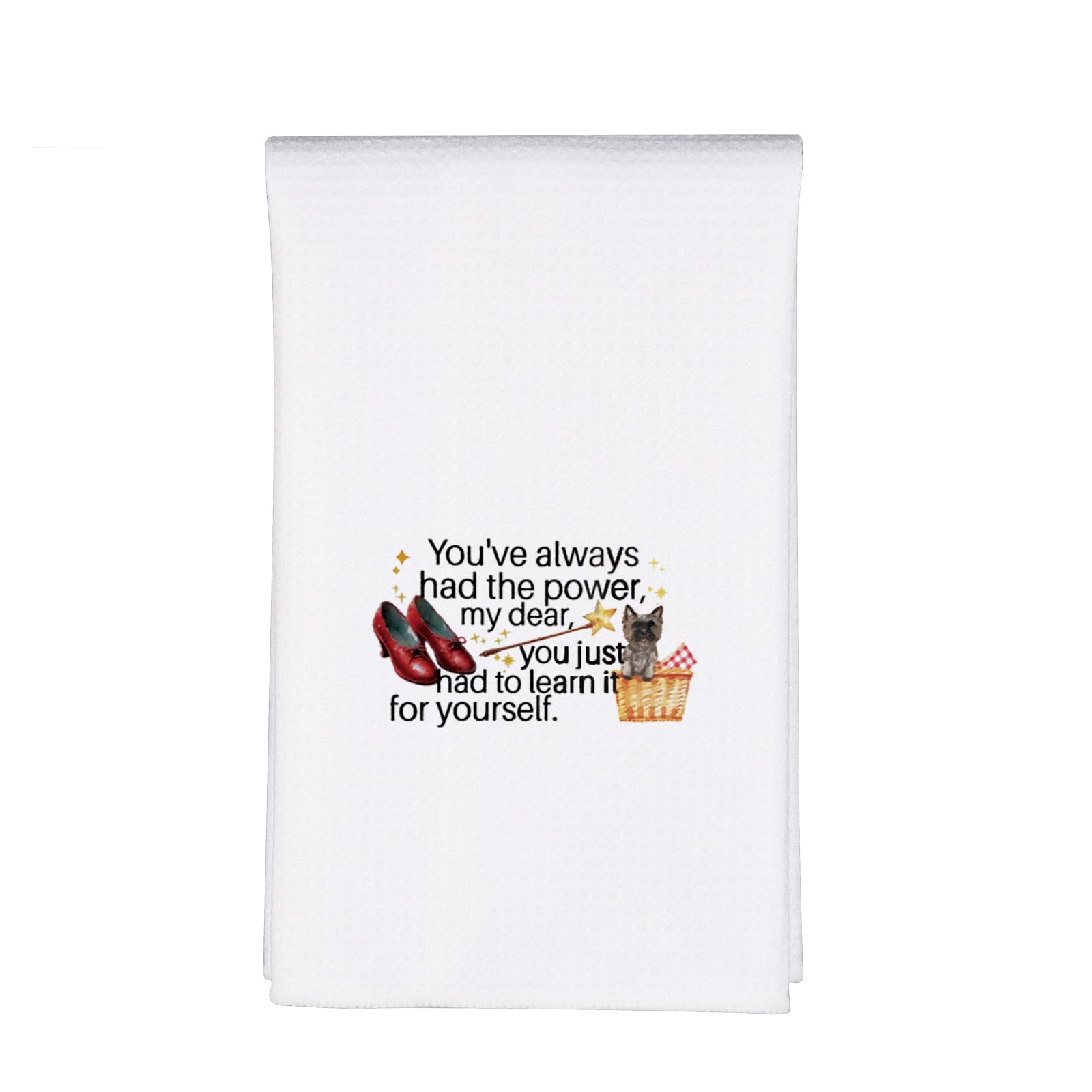 Torchon Magicien d'Oz en microfibre douce avec citation inspirante pour décoration de cuisine rétro
