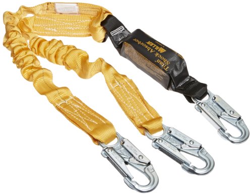 Miller Titan by Honeywell T6121SS/5FTAF 5-Feet Stretch Double-Legged Pack-Type Shock-Absorbing Lanyard with Locking Snap Hook