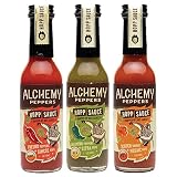 Hopped Hot Sauce Variety Pack by Alchemy Peppers - Scotch Bonnet + Mosaic Hops, Fresno Peppers + Jal