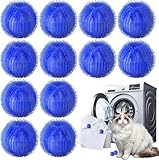 Pet Hair Remover for Laundry, Reusable Dog & Cat Hair Remover Tool, Effectively Removes Pet Hair, Lint and Dander from Bedding and Clothing, Suitable for Washing Machines, Dryers -12PCS