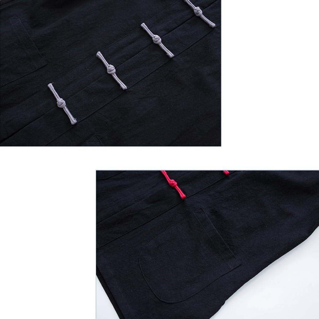 ZHOUXIAO Uniformi di Tai Sciolti Uomini Uomini Cinesi Tradizionali Abiti da Kung Fu Abiti Ala di Biancheria di Cotone Chun, Abito a Maniche Lunghe Gocce Hanfu Camicia per Cam blue1-M