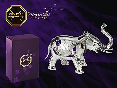 Crystal Temptations -Silver Plated Elephant figurine embellished with crystals from Swarovski