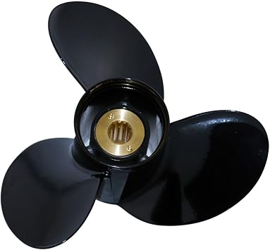 Outboard Propeller10 3/8x13p 14p, 10 1/8x15, 10 5/8x12, 10 7/8x11,13 Spline Tooth, Compatible with Mercury 30 35 40 45 50 55 60 70HP Engines, Black Max 3 Blade Aluminum Boat Motor Prop