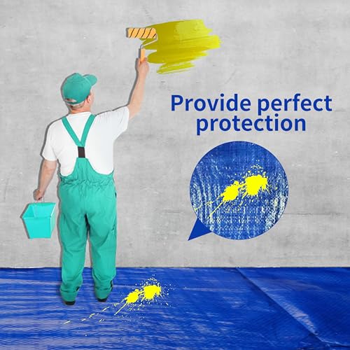 Lona impermeable azul multiusos de 5 mil resistente para exterior 6