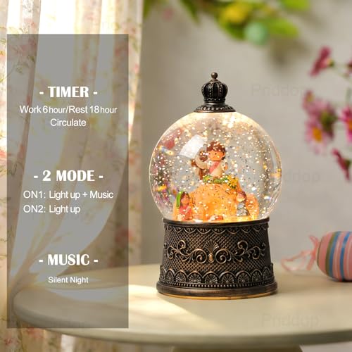 Globo de nieve de Pascua para decorar el salón con escena espiritual y música 4