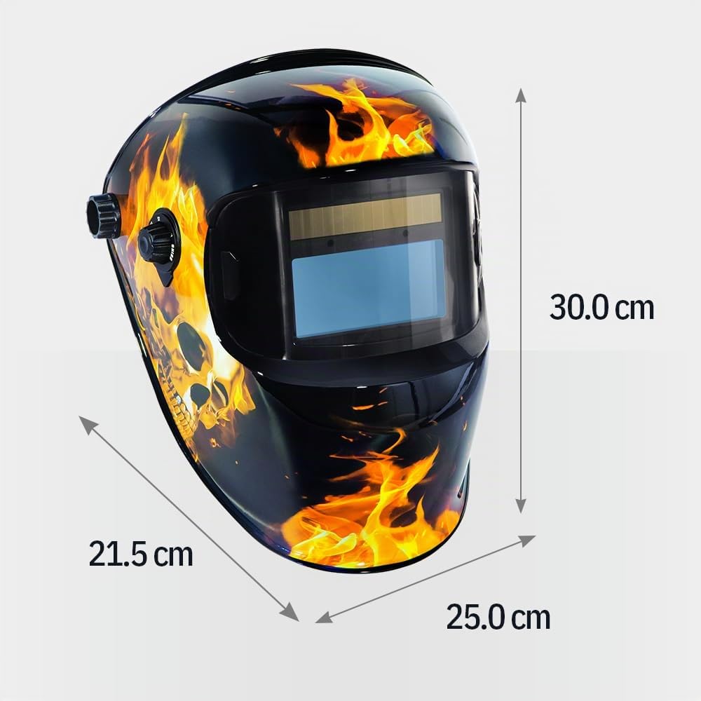 GYS, Masque de Soudage LCD FIREMAN 3/5-13 G True Color, Teinte 3/5>13, Champ de Vision 100x50mm, Assombrissement Auto 0,08ms, Classe Optique 1/1/1/2, pour MMA, TIG, MIG/MAG & Meulage