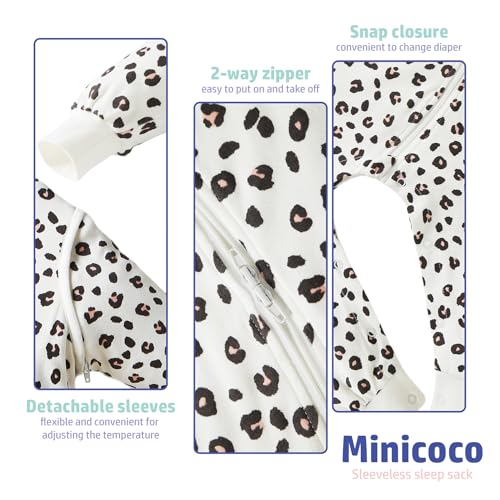 Image of 0.5 Tog Wearable Blanket with Detachable Long Sleeves, Footie Jumpsuit for 9-36 Months