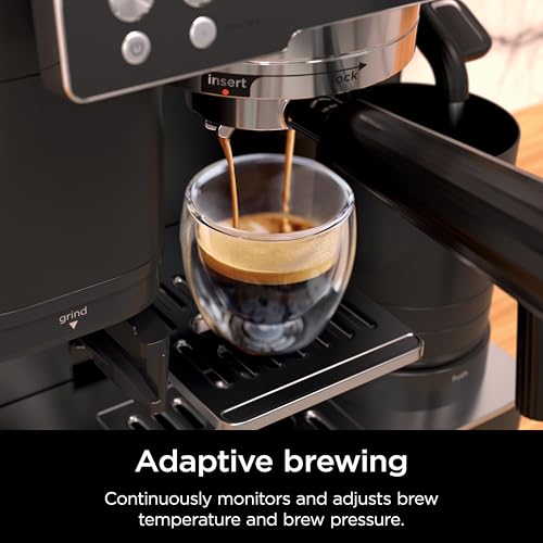 Image of Ninja Luxe Cafe Premier Espresso & Rapid Cold Brew, Black, ES601BK | Drip Coffee, Integrated Grinder, Assisted Tamper, Hands-Free Frother, Cappuccinos and Lattes, Dairy or Non-Dairy