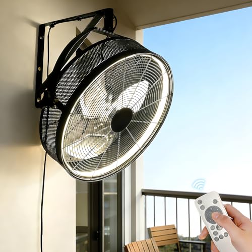 AHAWILL 20 Inch Wall Fan with Lights