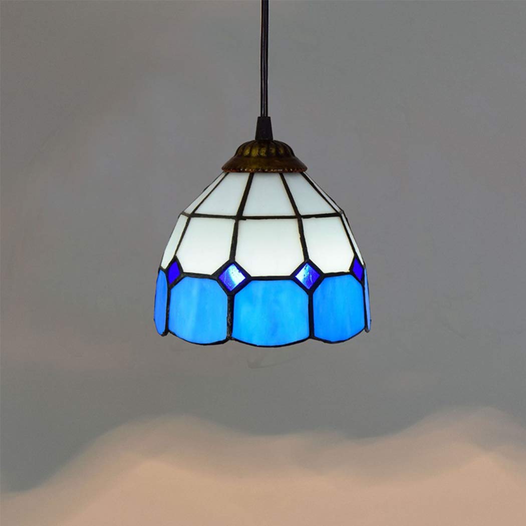 Lampe suspendue Tiffany pour éclairer un couloir sombre, lustre rond baroque de salle à manger