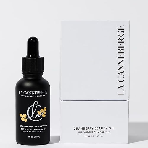 LA CANNEBERGE Aceite de belleza de arándano  Hidratación intensiva y revitalización para cara, cabello y cuerpo  1 onza líquida de aceite de semilla