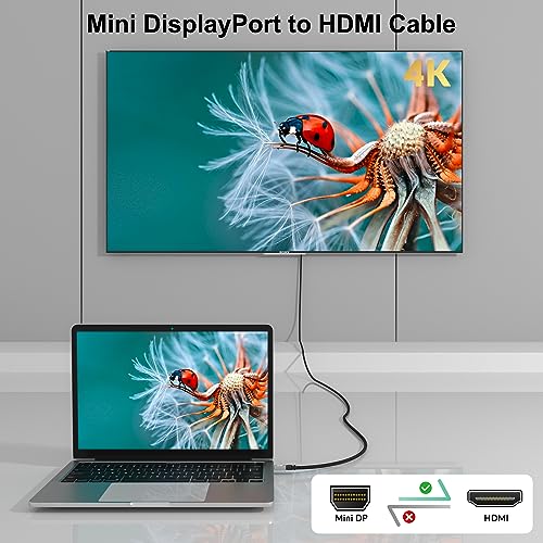 Câble premium Mini DP HDMI 4K coque aluminium pour Surface Pro