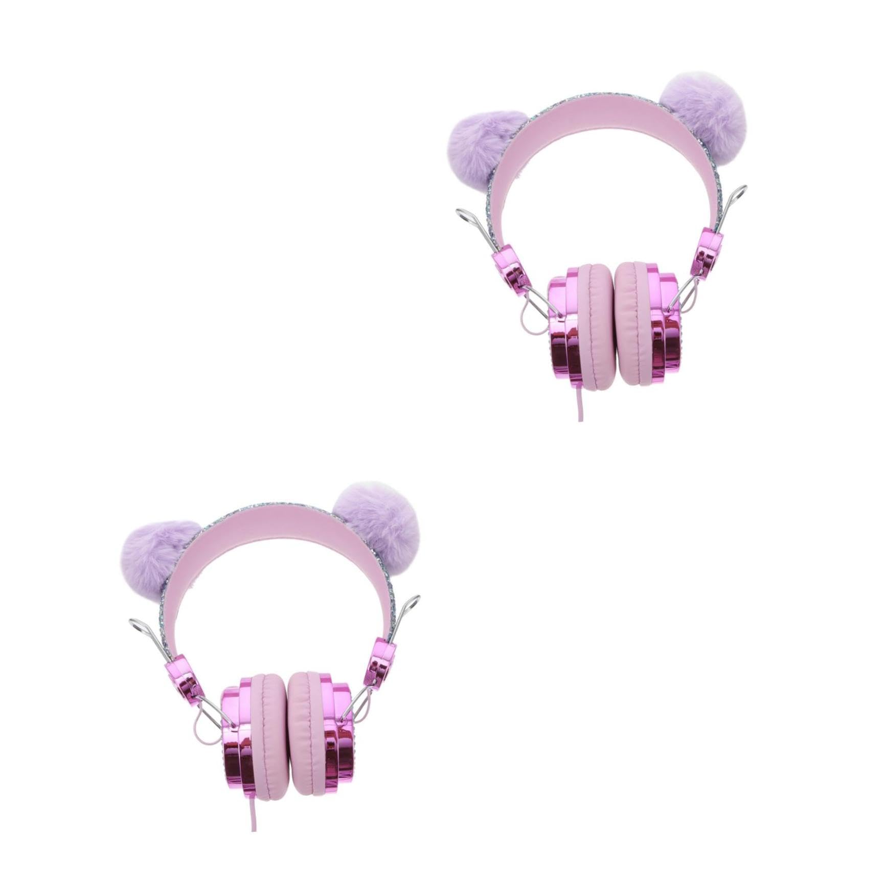 Mikikit 2pièces Casque Ear pour Garçon Fille avec Design Oreilles De Chat Écouteurs Filles Et Garçons Parfait pour Voyages Activités Scolaires